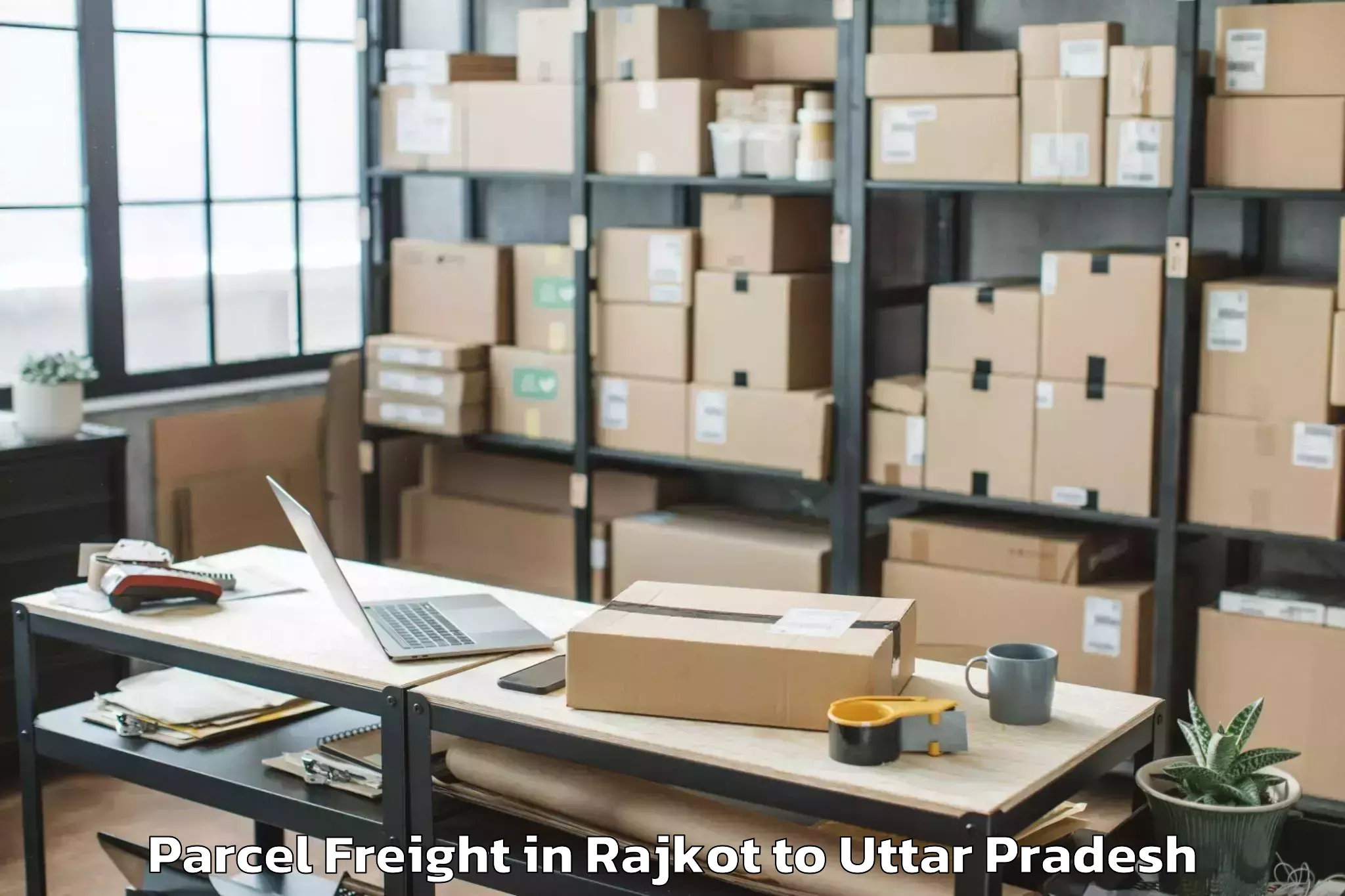 Top Rajkot to Dr Ram Manohar Lohiya National Parcel Freight Available